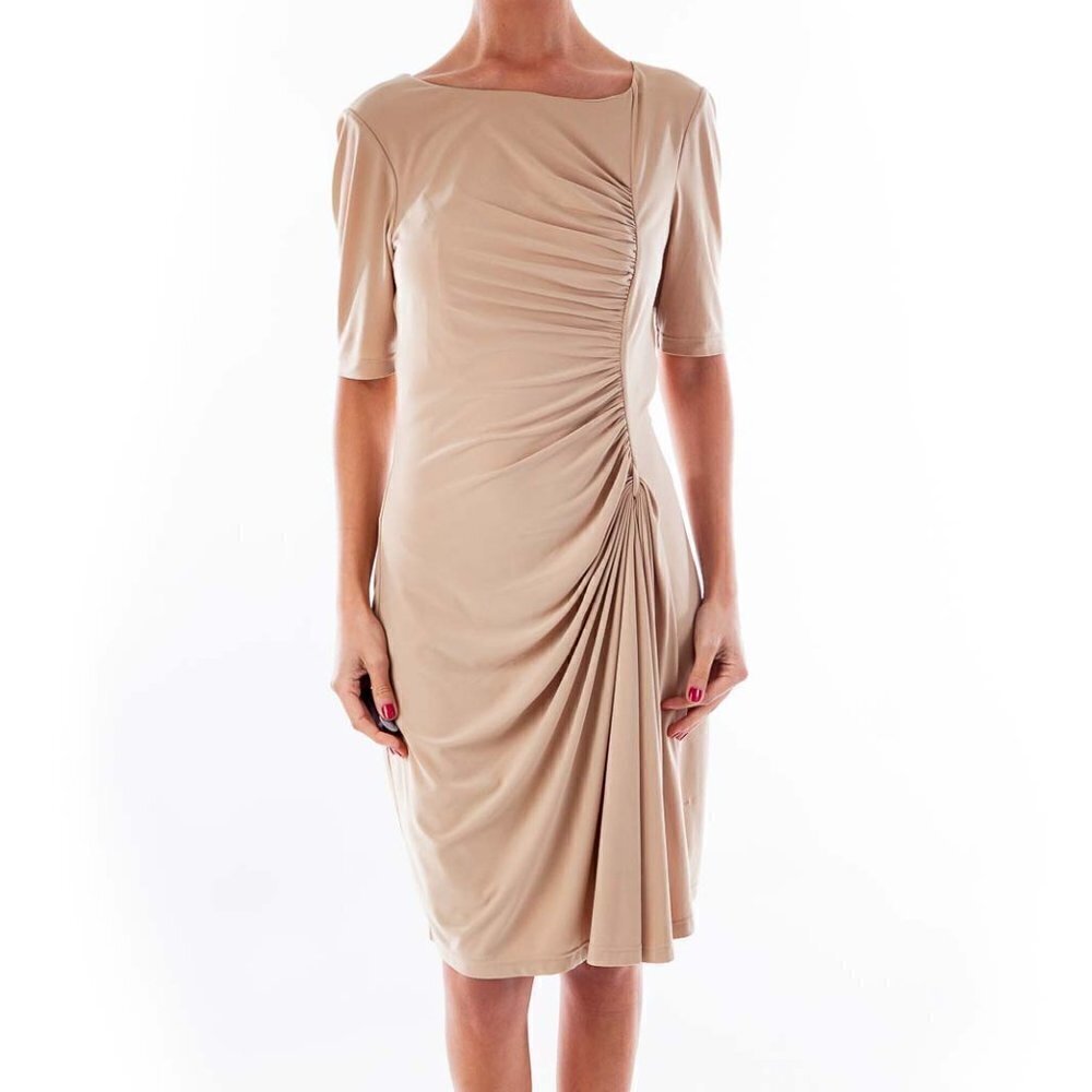 Calvin Klein Beige Scrunchy Side Dress - Picture 1 of 3
